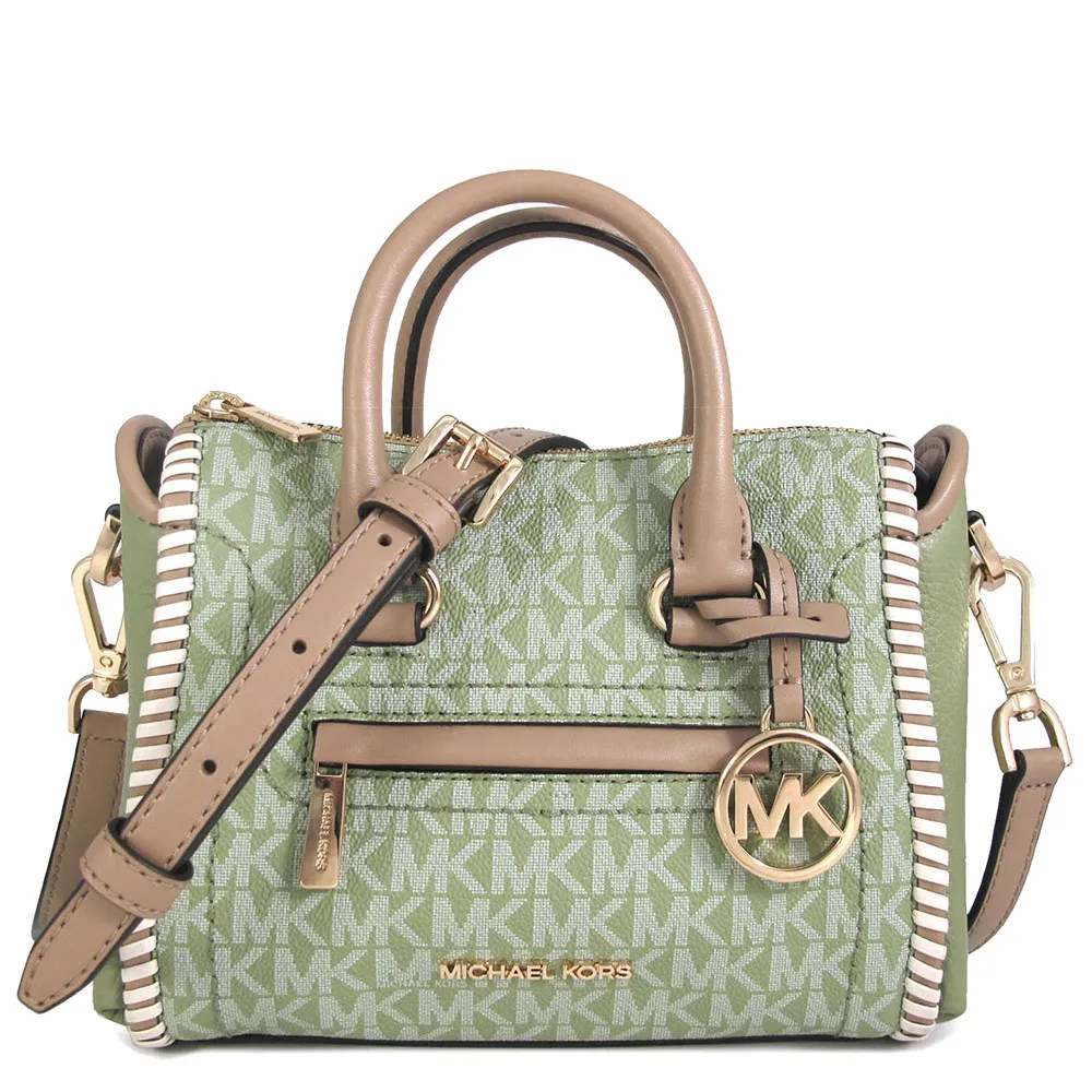 Michael Kors 金字滿版LOGO拚色方形鏈帶斜背包(咖啡色) 35F8GTTC3B BROWN 歷史價格詳細信息