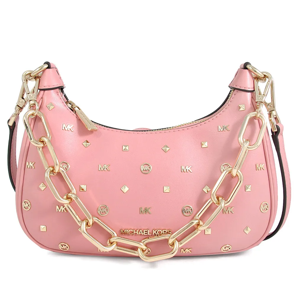 MICHAEL KORS CORA 金字Logo紅色荔枝紋皮革牛角金鏈兩用包(大) 歷史價格詳細信息