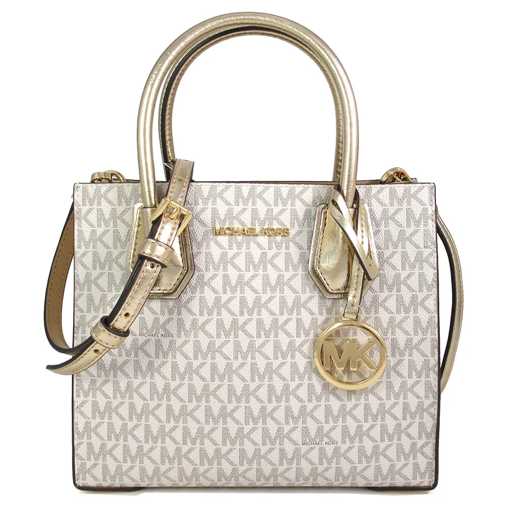 MICHAEL KORS MERCER 滿版MK印花手提兩用包.黑灰 歷史價格詳細信息