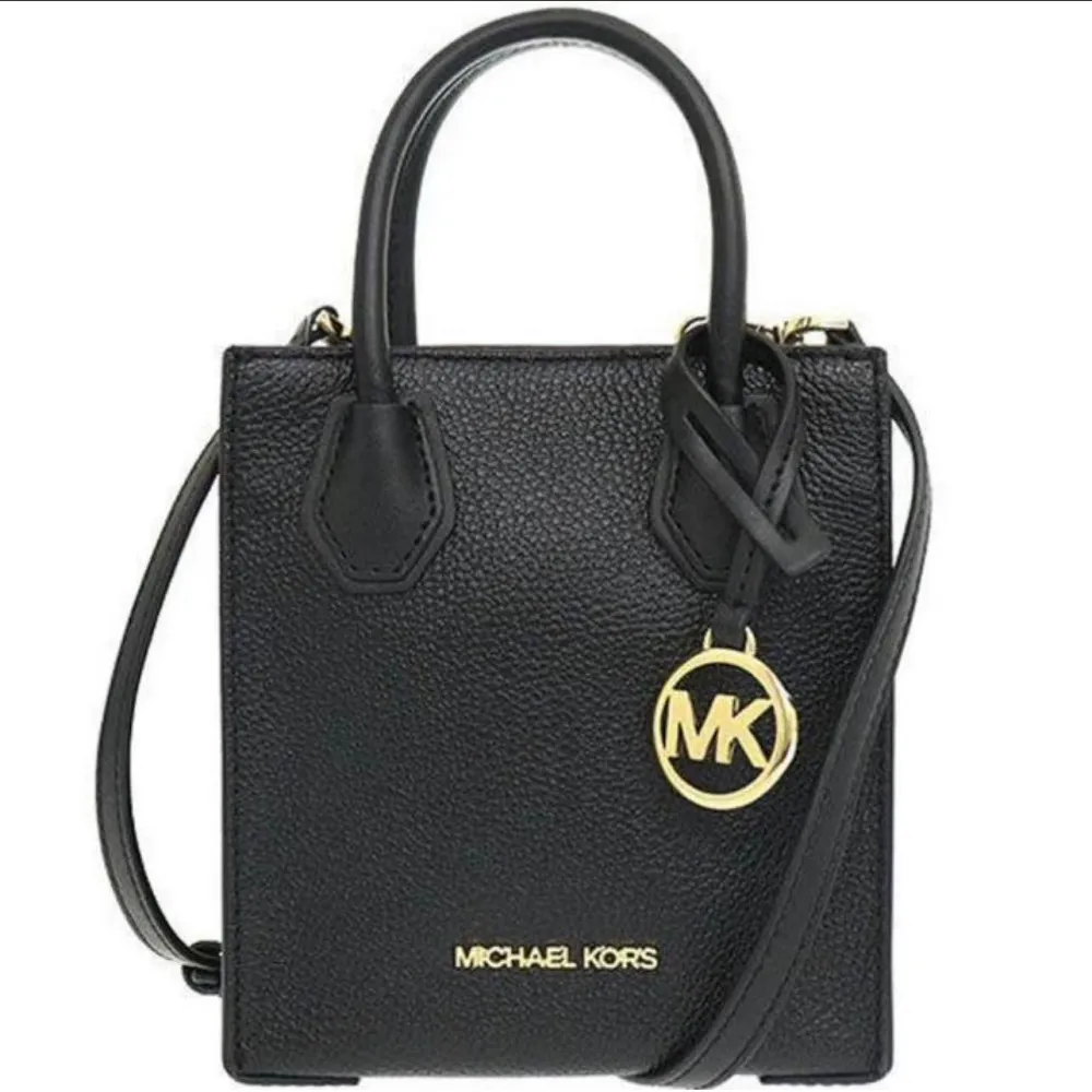 MICHAEL KORS MERCER 金字LOGO黑色荔枝紋皮革迷你琴譜兩用包 歷史價格詳細信息
