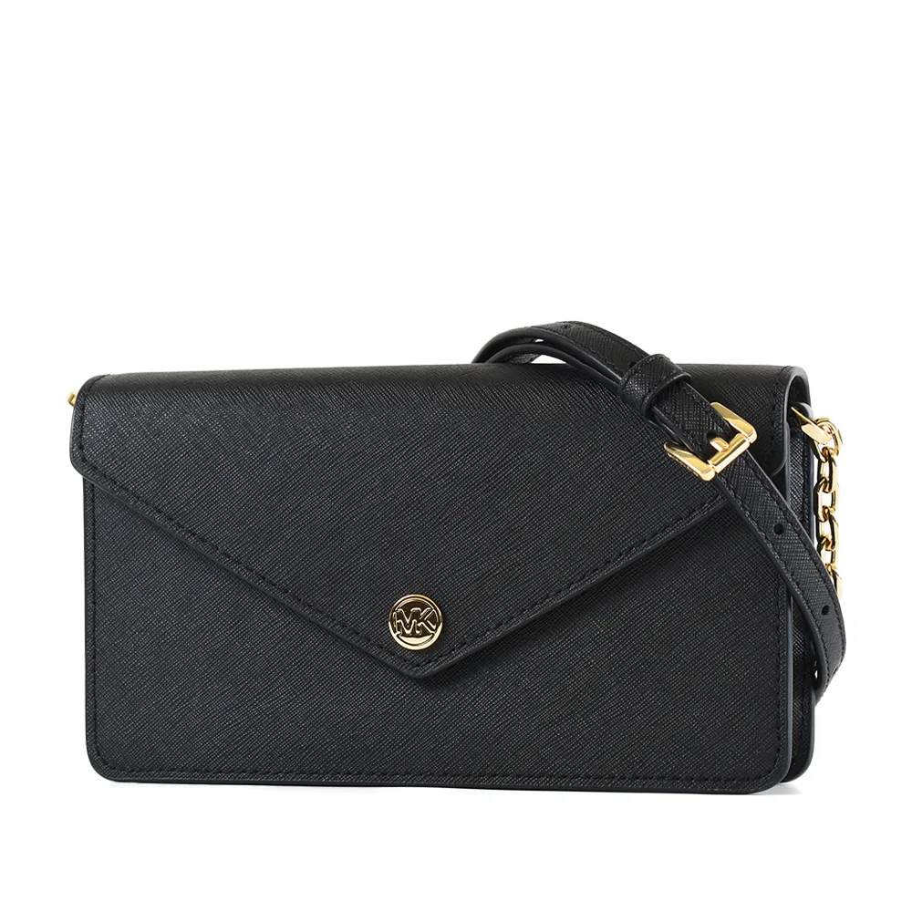 【Michael Kors】WOC 經典滿版撞色MK印花多卡手機晚宴包斜背包(褐/白) 歷史價格詳細信息