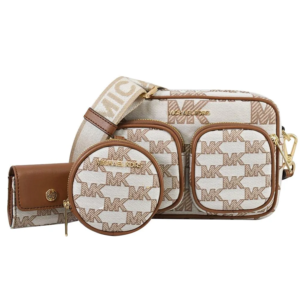 MICHAEL KORS JET SET ITEM 三合一皮革拉鍊斜背包.黑 歷史價格詳細信息