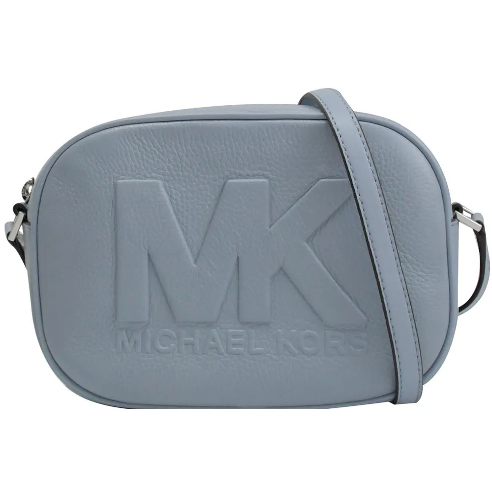 MICHAEL KORS JET SET TRAVEL 淡藍色金字LOGO鵝卵石紋全皮革手提式長夾 歷史價格詳細信息
