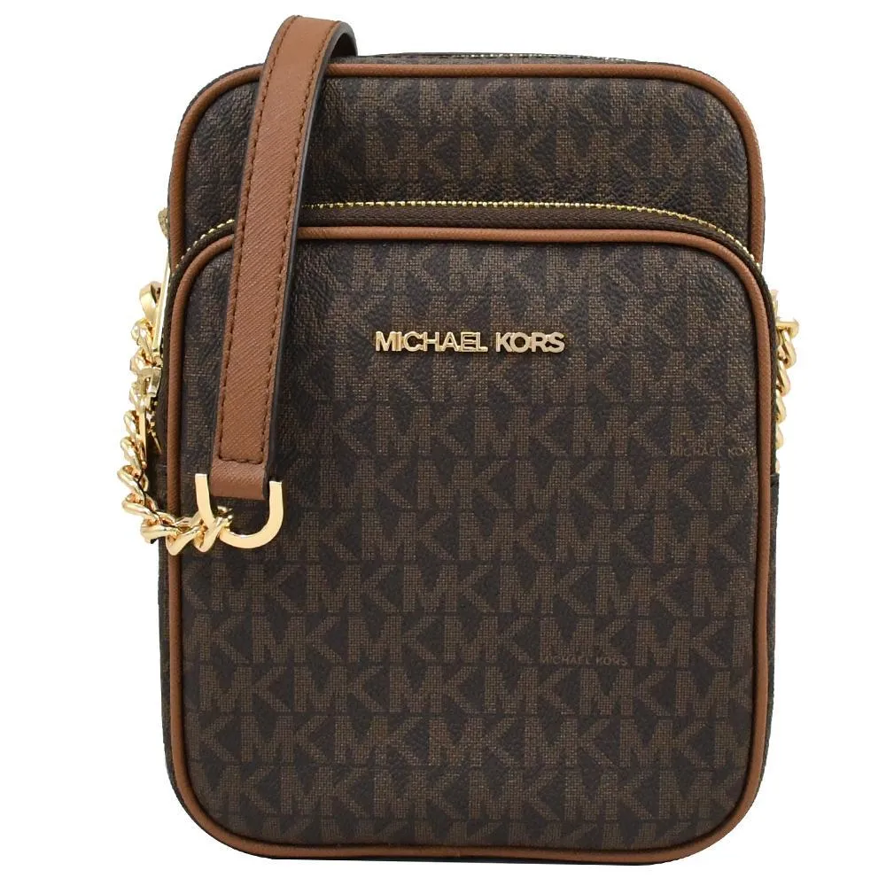 【Michael Kors】JET SET TRAVEL 滿版燙金LOGO掀蓋防刮三折中長夾-深咖啡 歷史價格詳細信息