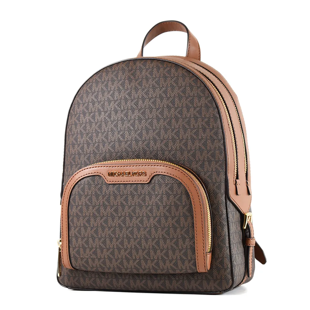 MICHAEL KORS JAYCEE 金字Logo滿版MK咖啡X馬鞍棕色三用包(手提/斜/後背) 歷史價格詳細信息