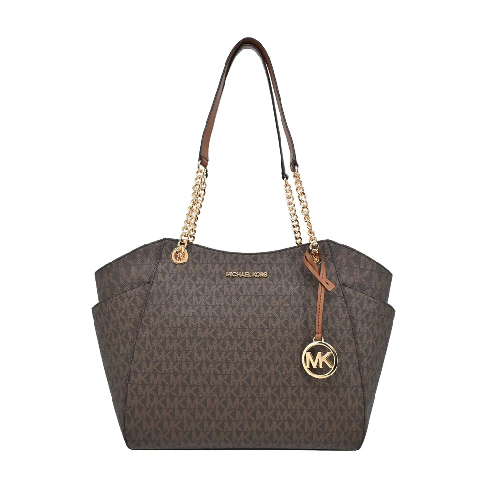 MICHAEL KORS  JET SET PVC滿版標誌性LOGO手提/肩背托特包-大/咖 歷史價格詳細信息