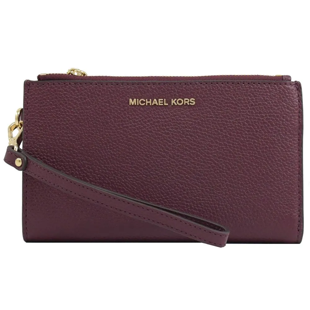 MICHAEL KORS Jet Set 荔枝皮革手提式雙拉鍊長夾.粉橘 歷史價格詳細信息