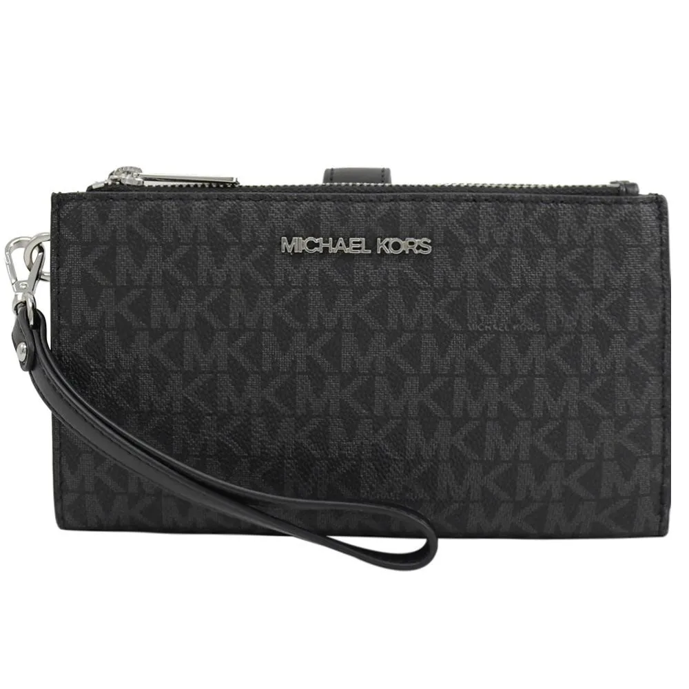 MICHAEL KORS Jet Set Travel 手提拉鍊中夾.黑銀 歷史價格詳細信息