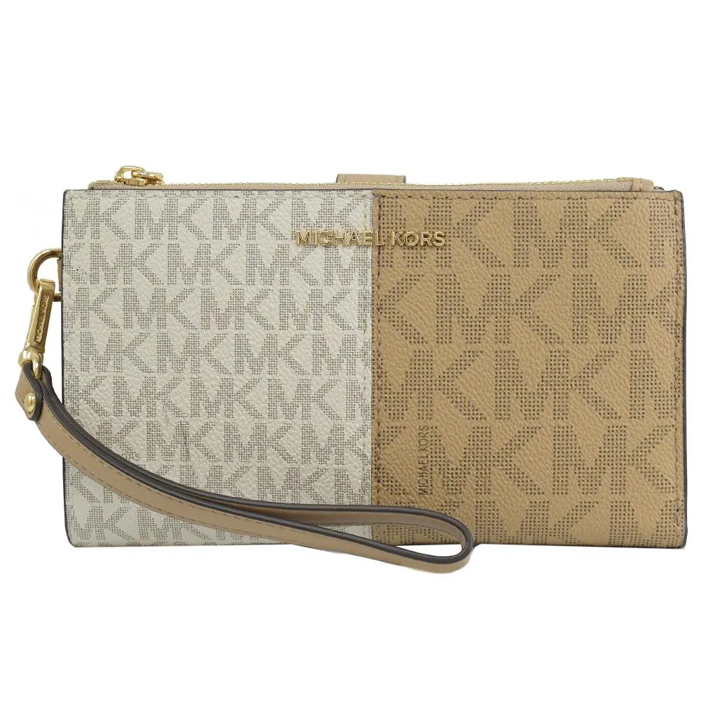 MICHAEL KORS JET SET 印花手提式雙拉鍊中長夾.香草棕 歷史價格詳細信息