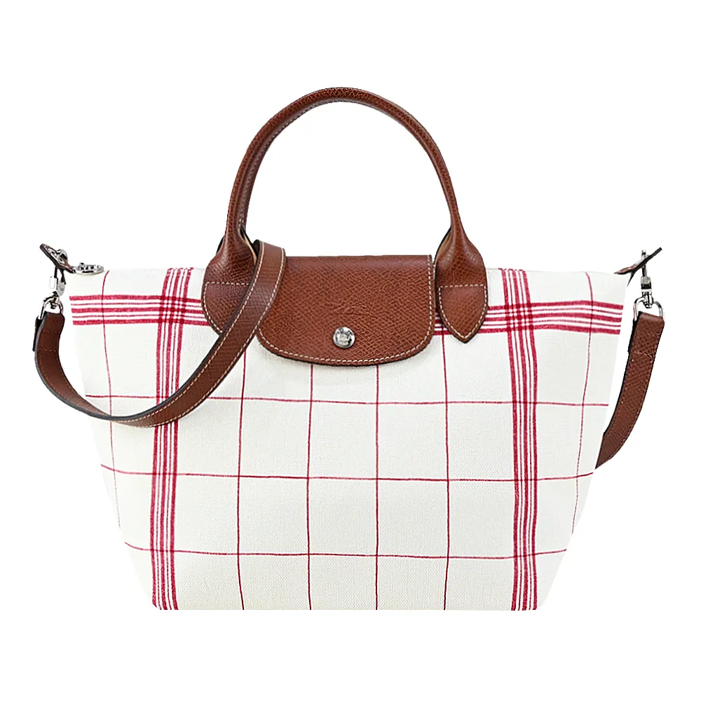 LONGCHAMP LE PLIAGE系列直紋絨面帆布寬背帶兩用水餃包(迷你/牡丹粉) 歷史價格詳細信息
