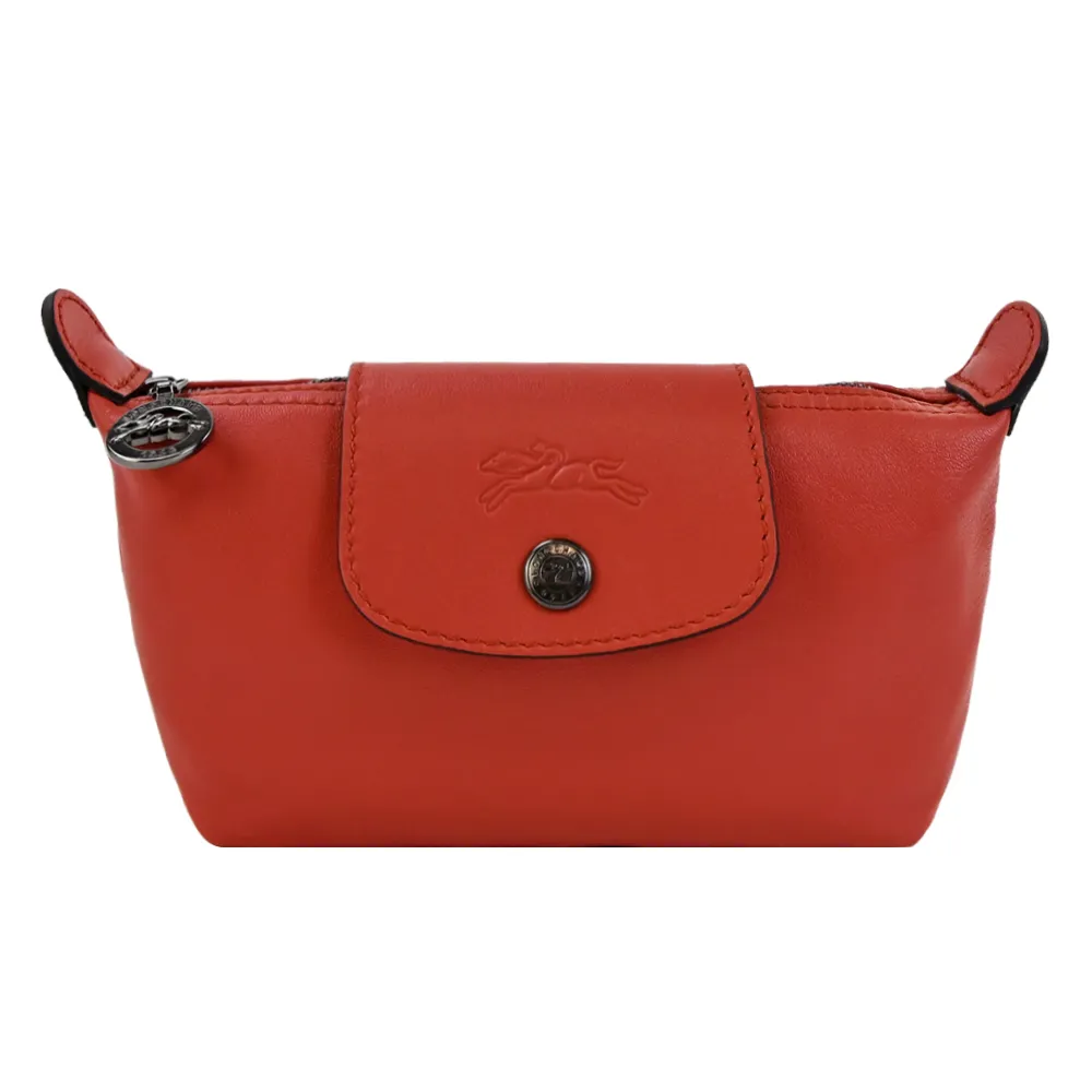 LONGCHAMP小羊皮 Le Pliage Cuir S款 手拿包 化妝包 海軍藍 真皮 背包 法國製 歷史價格詳細信息