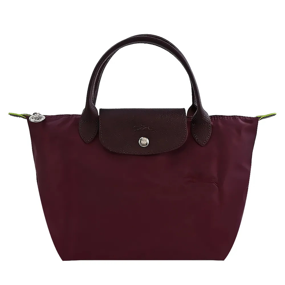 LONGCHAMP LE PLIAGE GREEN系列刺繡短把再生尼龍摺疊水餃包(中/小麥黃) 歷史價格詳細信息