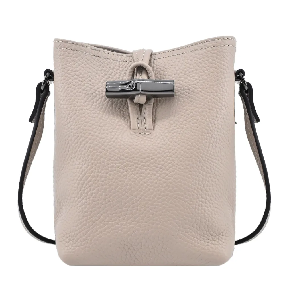 LONGCHAMP ROSEAU ESSENTIAL系列金屬竹節牛皮肩背包(中/卡其綠) 歷史價格詳細信息