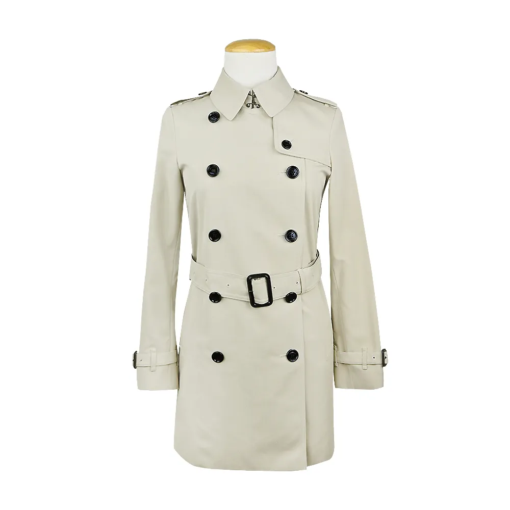 BURBERRY經典雙排鈕扣長版女款風衣外套(米色) 歷史價格詳細信息