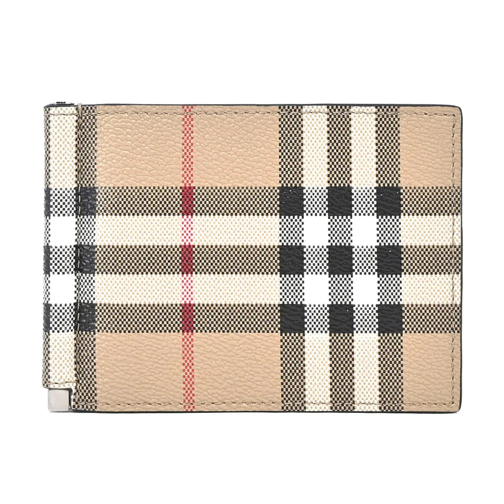 BURBERRY 經典格紋帆布鈔票/卡片夾(炭灰) 歷史價格詳細信息