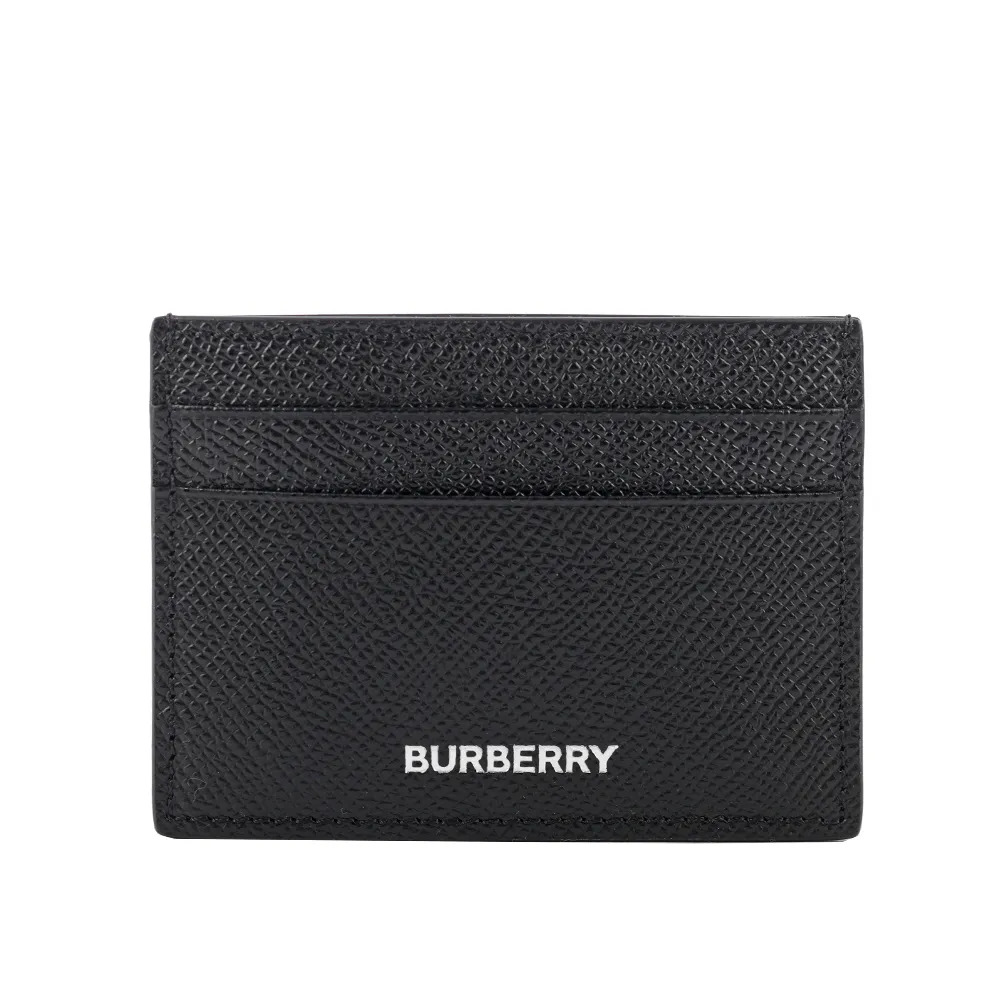 BURBERRY 銀字Logo 燙印粒紋牛皮16卡對開二折長夾(暴風灰) 80742781 歷史價格詳細信息