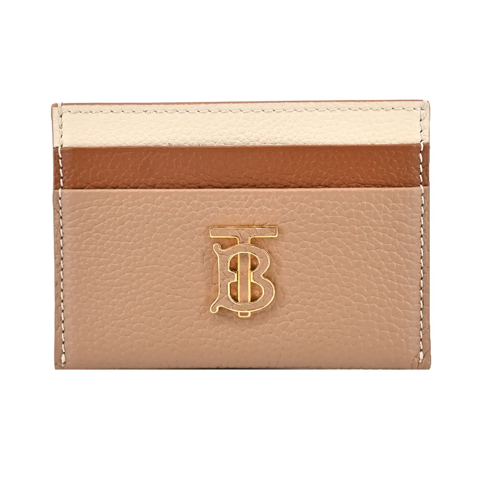 BURBERRY  TB LOGO粒面皮革雙色翻蓋長夾(米x白) 歷史價格詳細信息