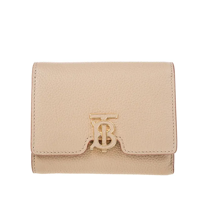 BURBERRY 新款粒面牛皮Thomas Burberry 花押字扣翻蓋長夾 (燕麥米色) 歷史價格詳細信息