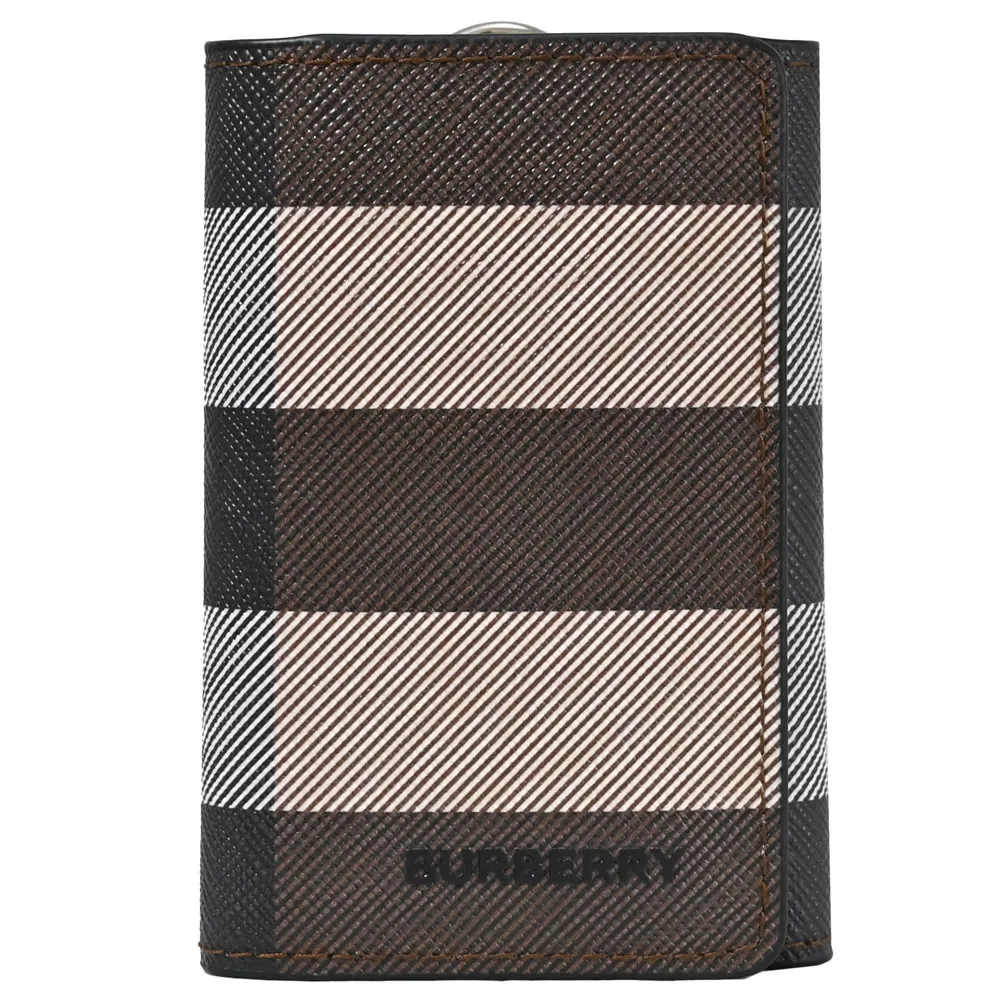 BURBERRY 燙金印花LOGO條紋設計環保帆布拉鍊斜背胸掛包(大/棕) 廠商直送 歷史價格詳細信息