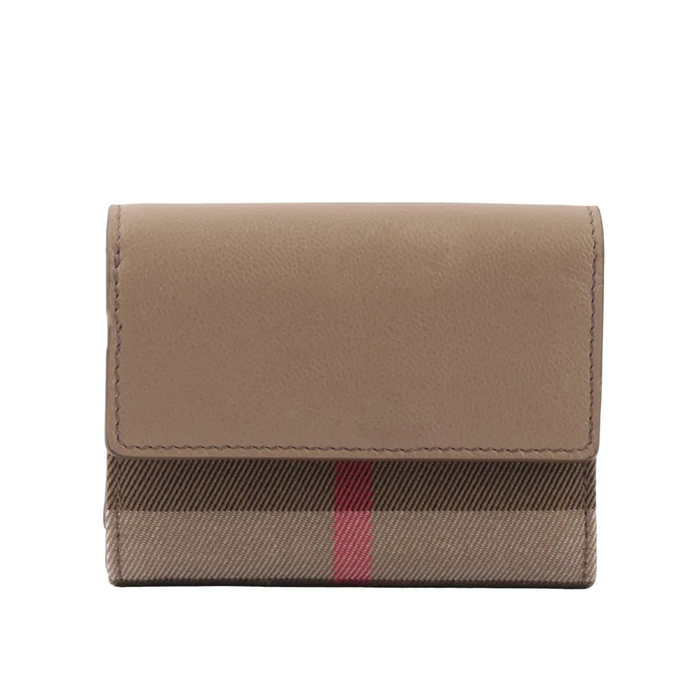 BURBERRY 8084531 HALTON 經典格紋拼接翻蓋釦式長夾.芋粉邊 歷史價格詳細信息
