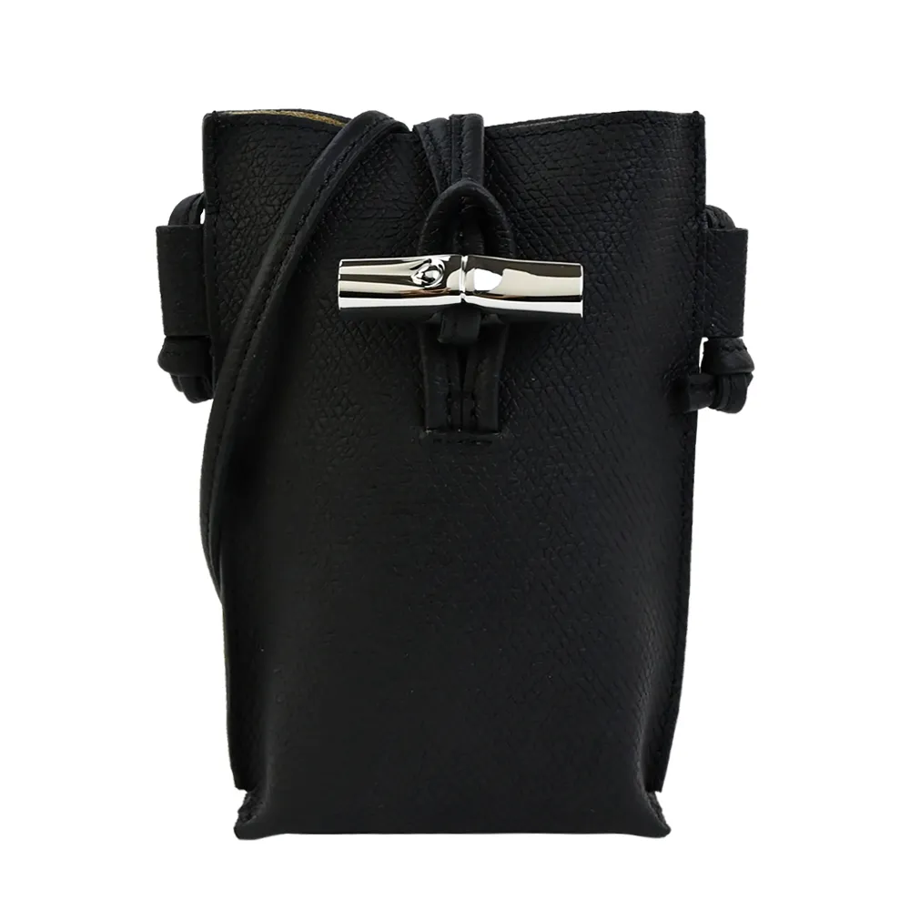 LONGCHAMP ROSEAU系列竹節卵石紋牛皮手提/斜背兩用包(中/柳橙) 歷史價格詳細信息