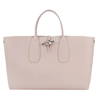 LONGCHAMP ROSEAU系列竹節卵石紋牛皮手提/斜背兩用包(中/柳橙) 歷史價格詳細信息