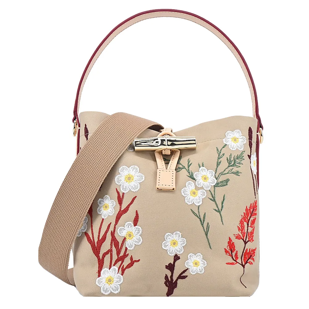 LONGCHAMP LE ROSEAU ESSENTIAL系列牛皮半月形單肩包(小/小鹿棕) 歷史價格詳細信息