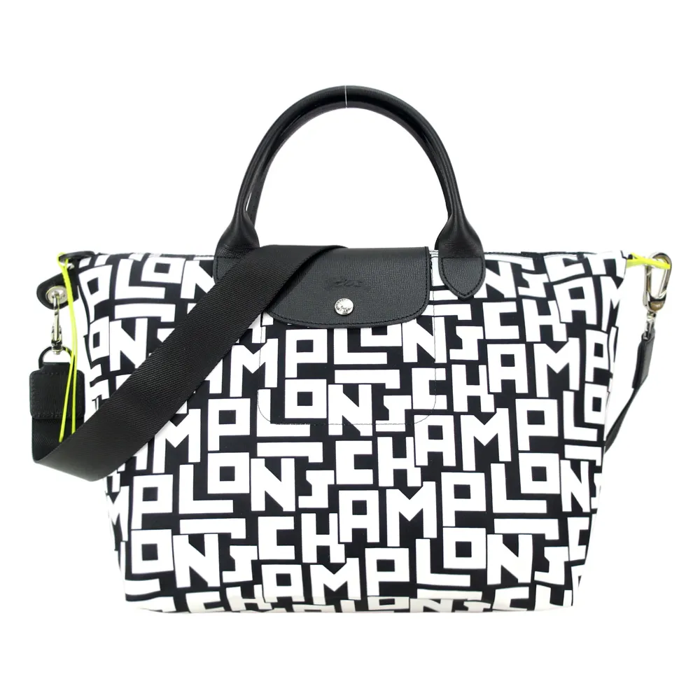 LONGCHAMP LE PLIAGE LGP系列滿版手拿包(黑X白) 歷史價格詳細信息