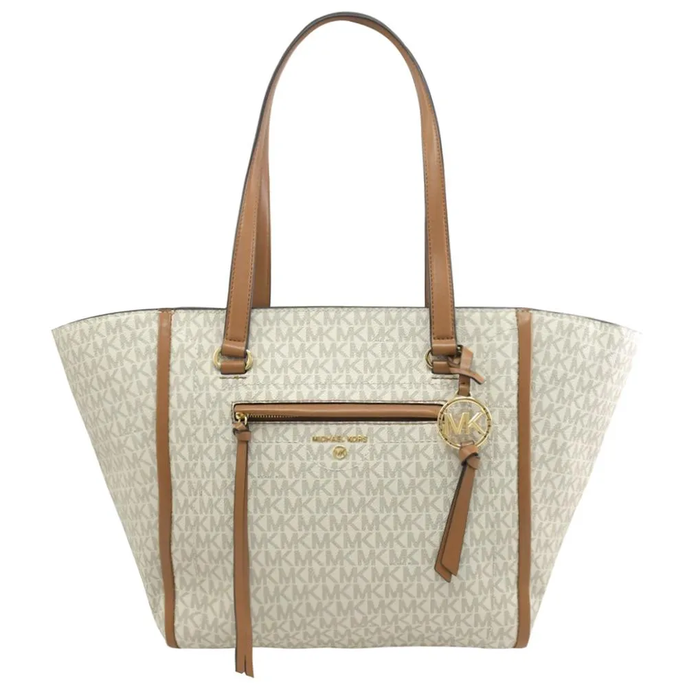 MICHAEL KORS CARINE 金字大圓標Logo鼠尾草綠色防刮滿版花邊小兩用包 歷史價格詳細信息