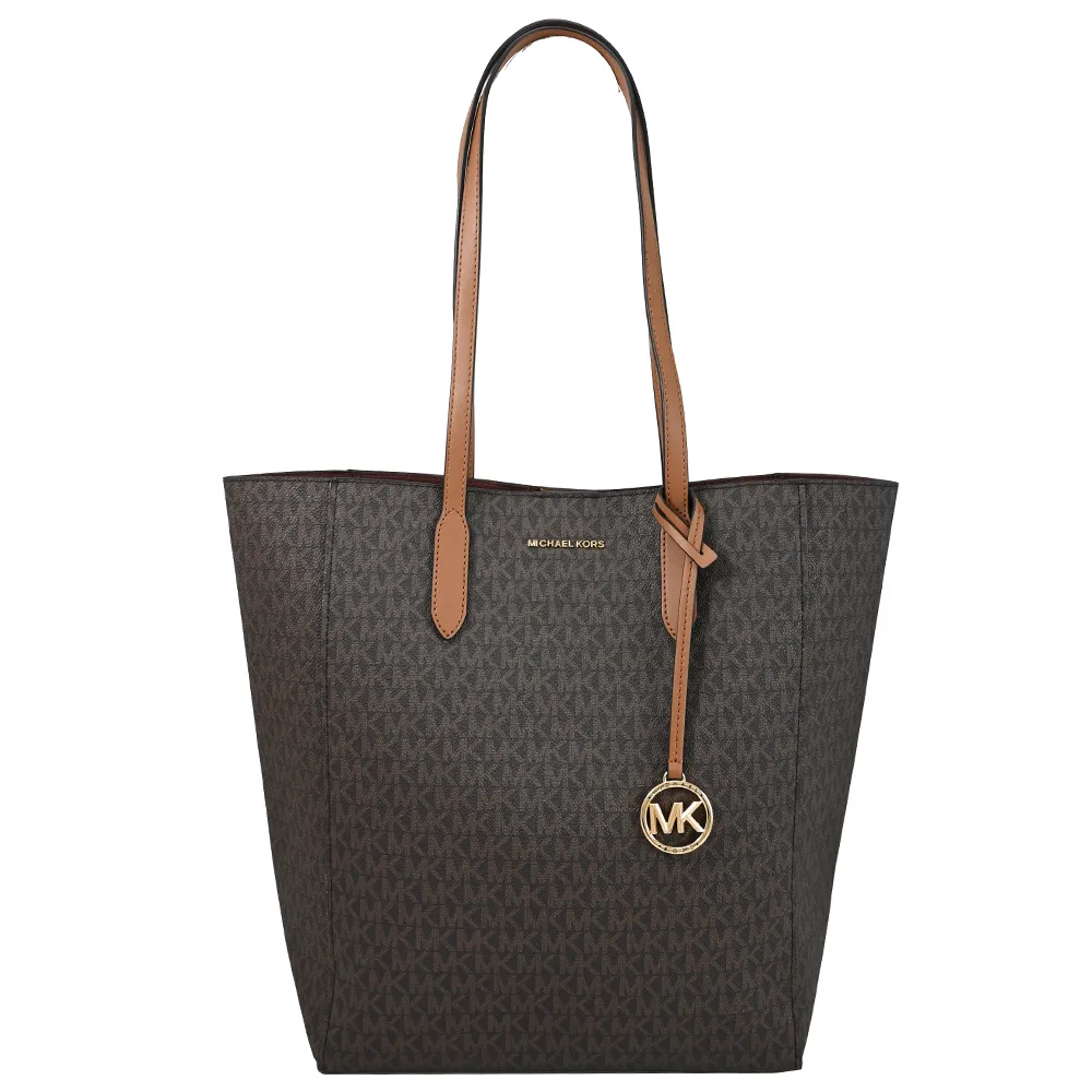MICHAEL KORS SINCLAIR 經典印花肩背大托特包.白/咖 歷史價格詳細信息