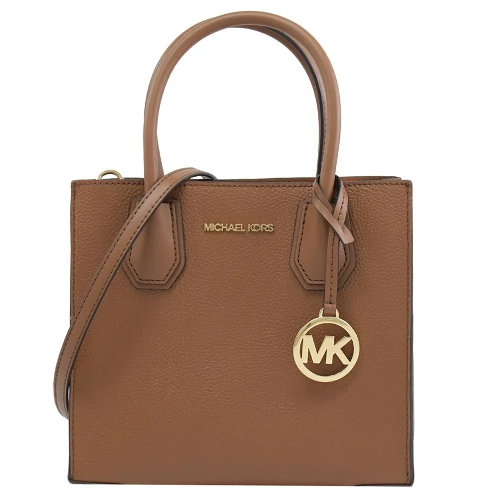 MICHAEL KORS MERCER 素面荔枝紋迷你手提兩用包.咖 歷史價格詳細信息