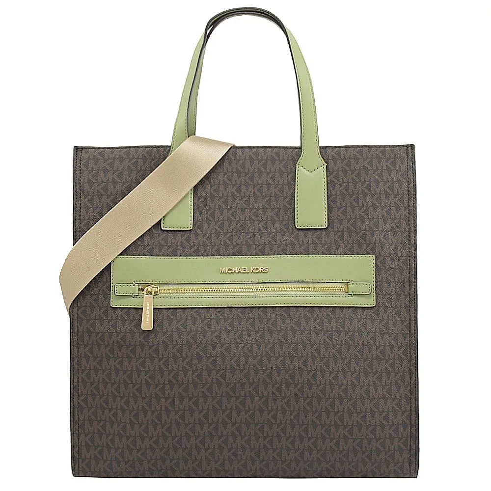 MICHAEL KORS KENLY 滿版字母手提兩用包.深咖/粉(買就隨機送MK手拿包) 歷史價格詳細信息