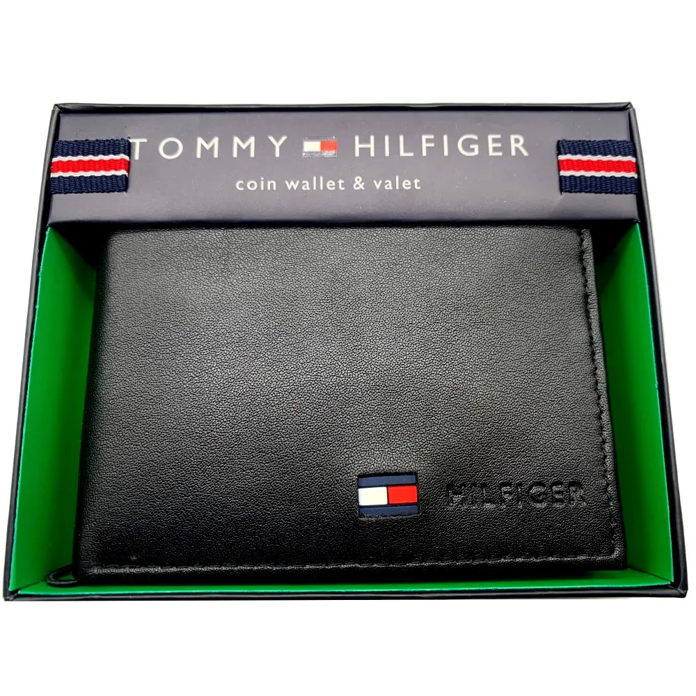 Tommy Hilfiger 男士皮革 Leif RFID 雙折皮夾 短夾 (31TL220134) 黑色/棕色 歷史價格詳細信息