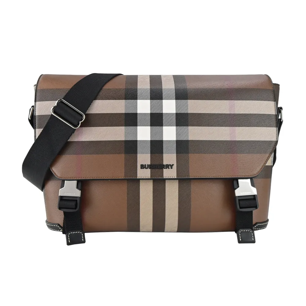 BURBERRY 環保帆布大格紋零錢袋對開短夾(暗樺木棕色) 8052802 A8900 歷史價格詳細信息