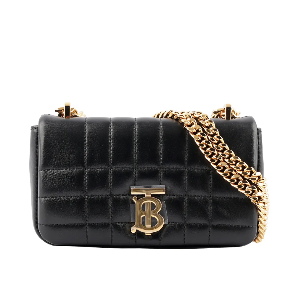BURBERRY Lola 縫線小羊皮皮夾式鍊包/手拿包(黑色) 8066176 A1189 歷史價格詳細信息