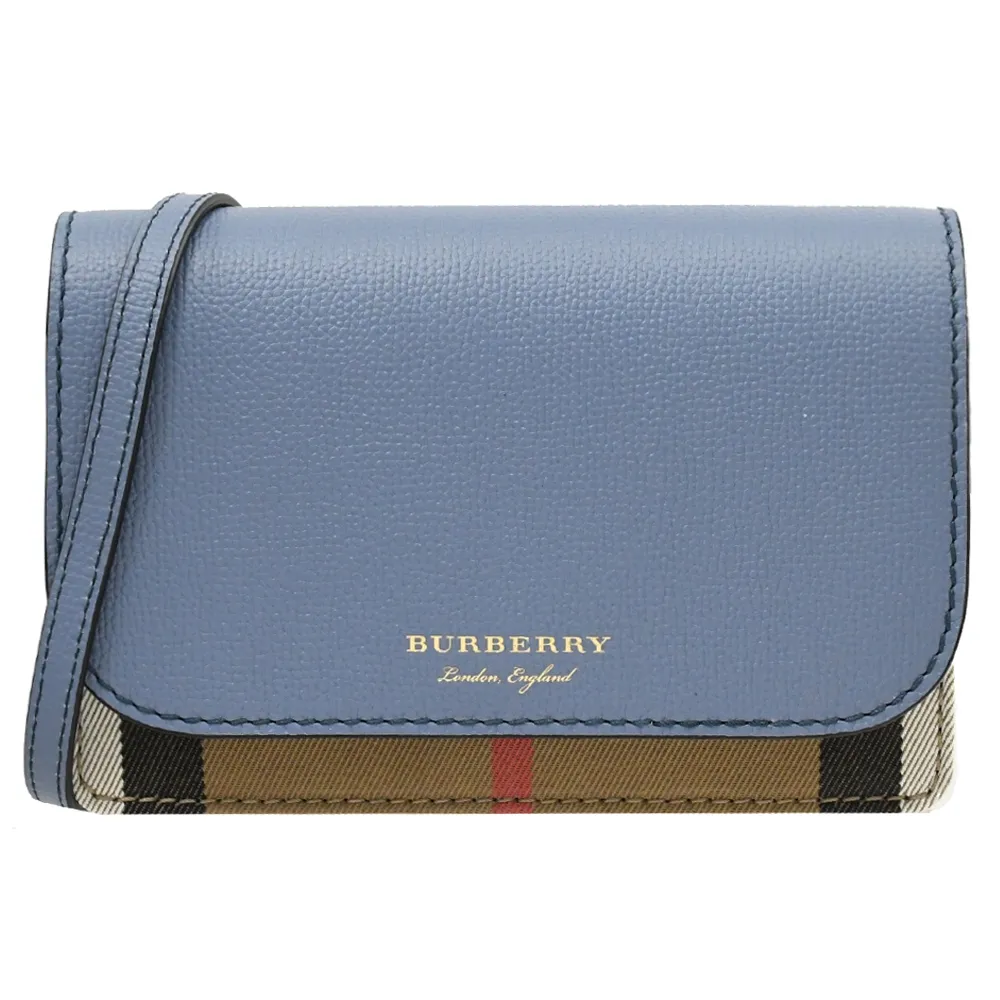 BURBERRY Hampshire 新款格紋帆布拼皮革手拿/斜背包(酒紅色) 80463181 歷史價格詳細信息