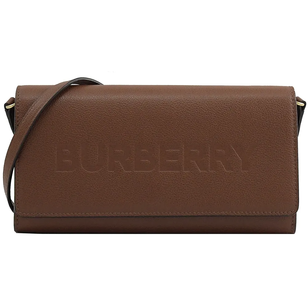 BURBERRY 8052828 LUNA 烙印LOGO牛皮釦式零錢短夾.咖 歷史價格詳細信息