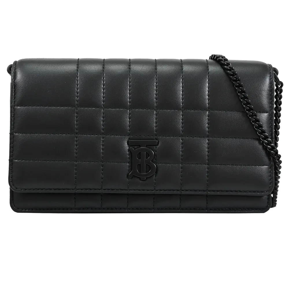 BURBERRY Lola 縫線小羊皮皮夾式鍊包/手拿包(黑色) 8066176 A1189 歷史價格詳細信息