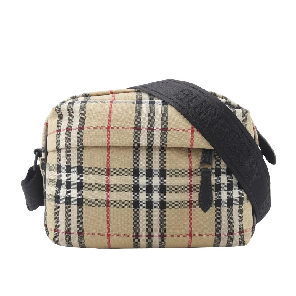BURBERRY 格紋尼龍帆布腰包(經典米色) 8084114 歷史價格詳細信息