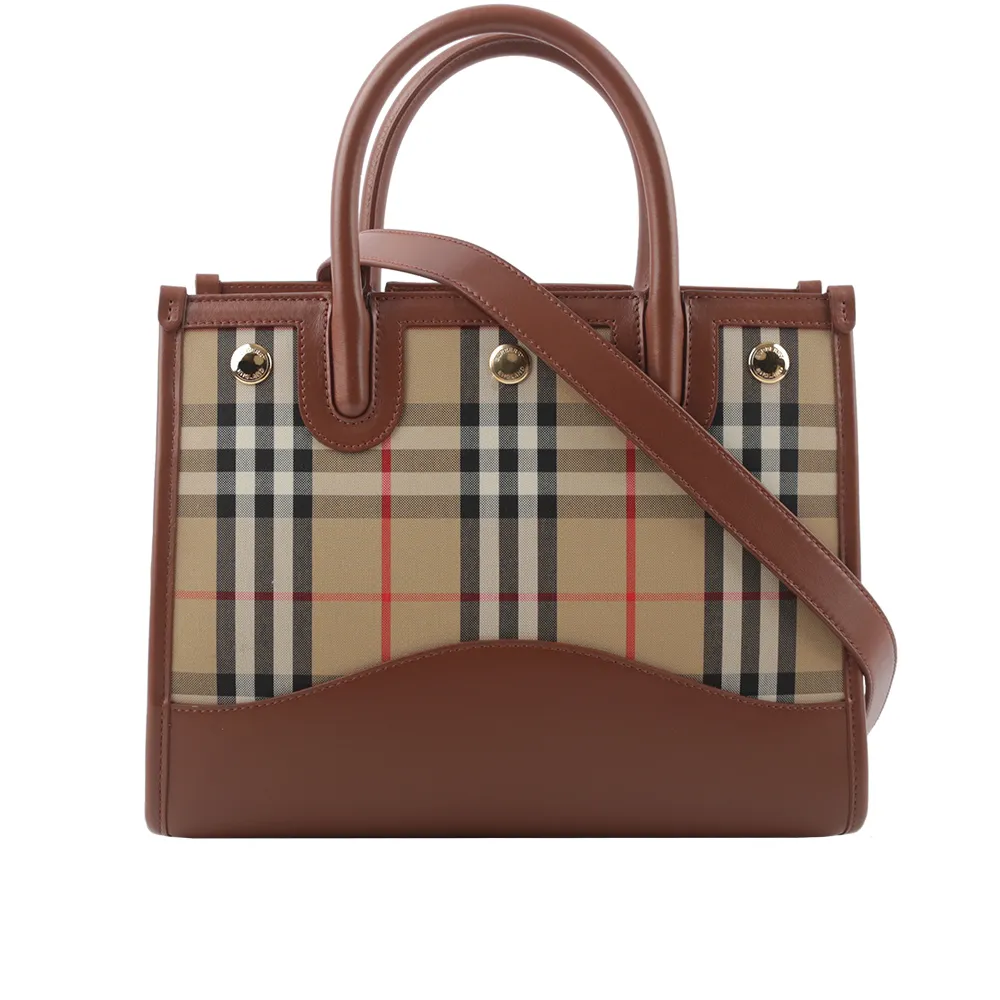 BURBERRY 大格紋帆布ㄇ形拉鍊長夾(灰褐色/棕色) 80845601 歷史價格詳細信息