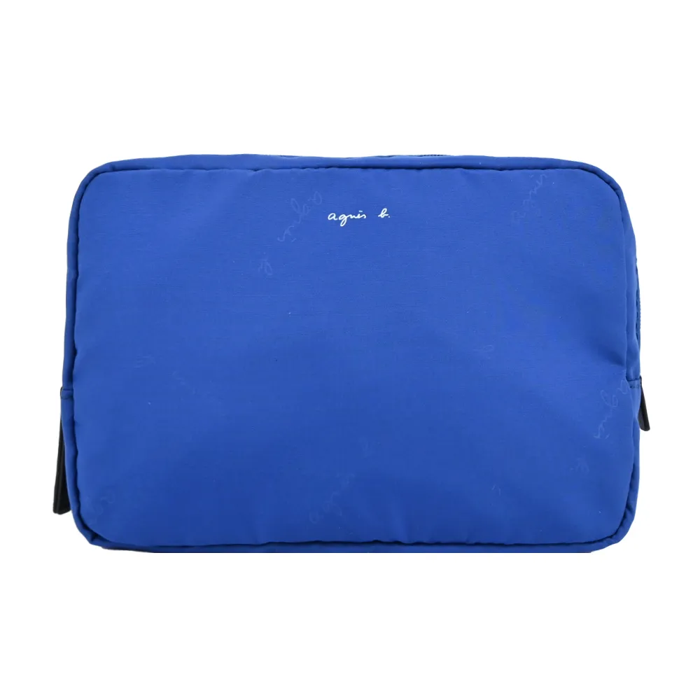 agnes b.素面皮革飾邊兩用波士頓包(藍) 歷史價格詳細信息