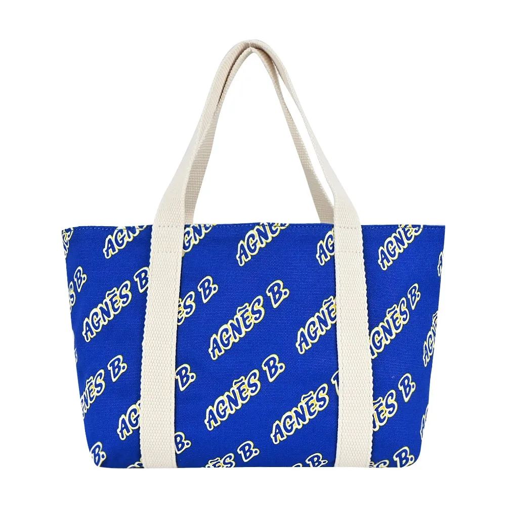 agnes b. 標誌印花雙面兩用托特包(附手拿包)(大/粉橘) 歷史價格詳細信息