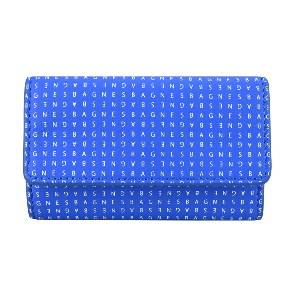 agnes b. LOGO壓印車縫邊對開短夾(附零錢袋)-深藍 歷史價格詳細信息