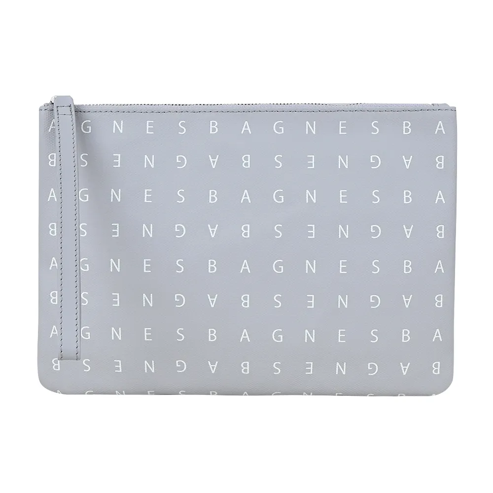 agnes b.LOGO標誌PU手拿包-大/深藍 歷史價格詳細信息