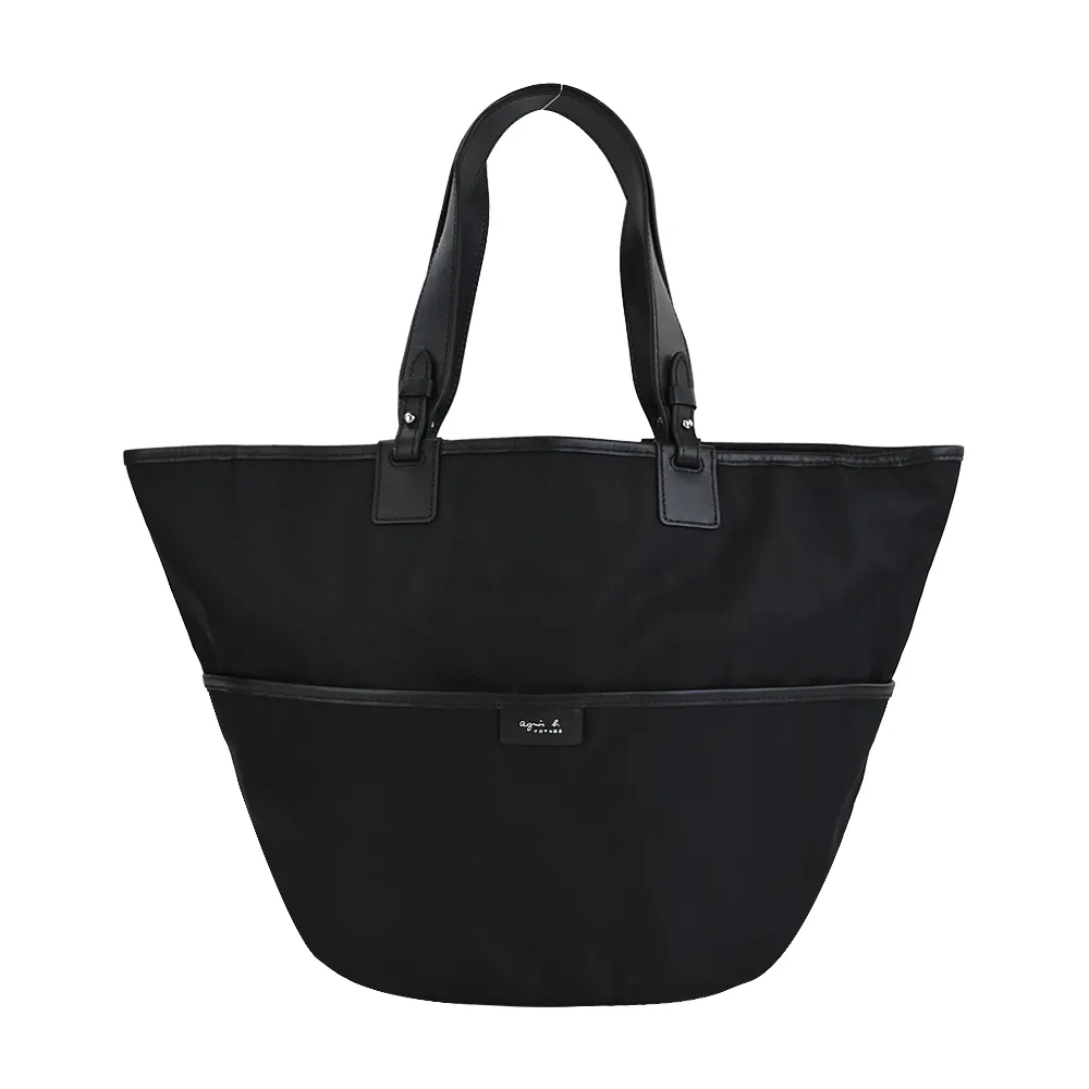 agnes b.皮釦翻尼龍蓋大手拿包(深藍) 歷史價格詳細信息