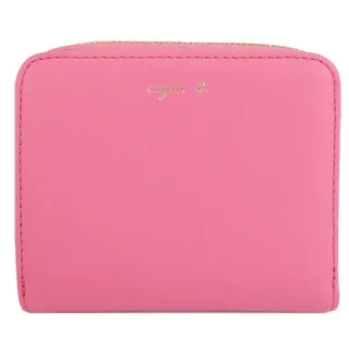 agnes b. 燙金LOGO皮革短夾-粉 歷史價格詳細信息