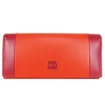 agnes b.雙色金屬牌翻蓋長夾(附鍊卡夾)(紅) 歷史價格詳細信息