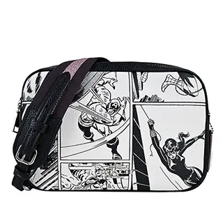 COACH黑白千鳥紋圖印鍊帶頸掛斜背方型卡夾零錢小廢包 歷史價格詳細信息