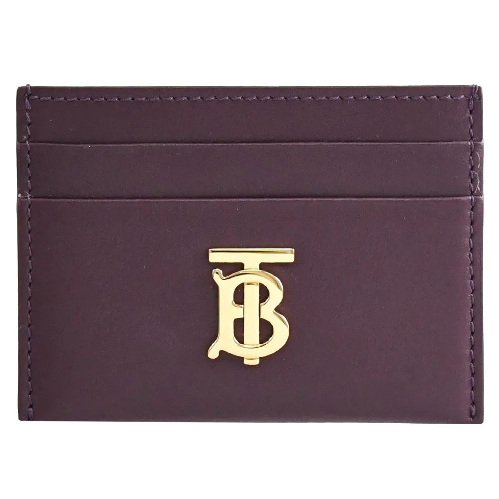 BURBERRY 8052911 金屬LOGO牛皮隨身證件卡夾.深紫 歷史價格詳細信息