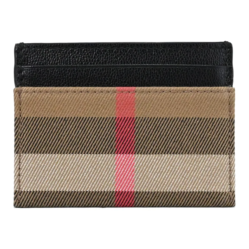 BURBERRY 8084031 HALTON 經典格紋拼接翻蓋釦式長夾.黑邊 歷史價格詳細信息